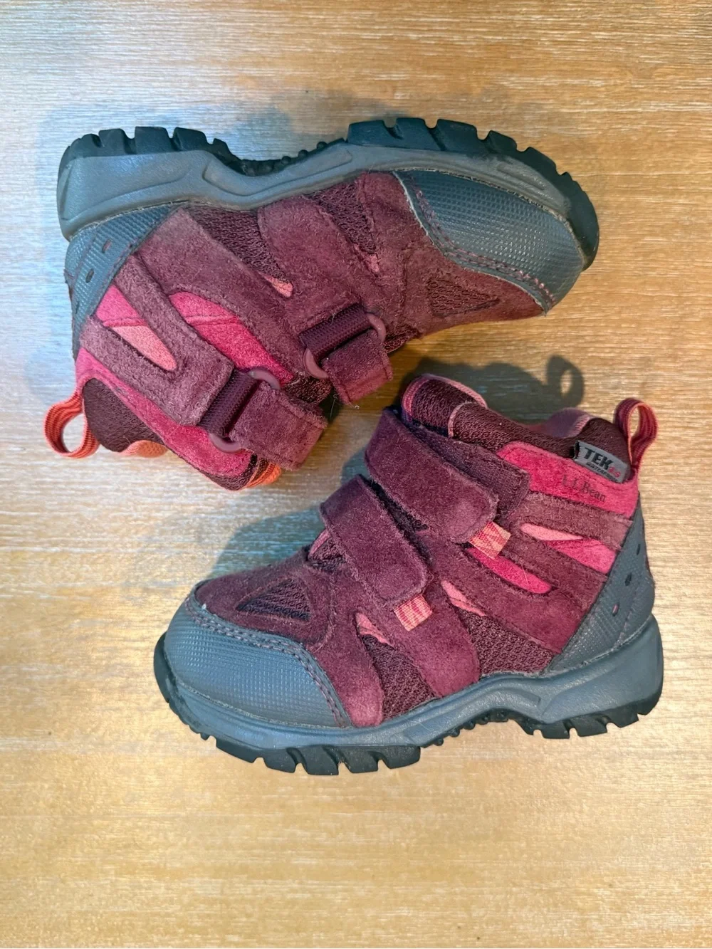 LL Bean Toddlers Trail Model Hikers Waterproof Black Cherry Sz 9